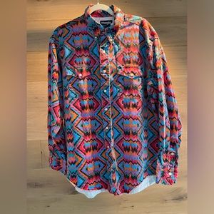 Vintage Wrangler Cowboy Cut Regular Fit X-Long Tails Long Sleeve Button Down